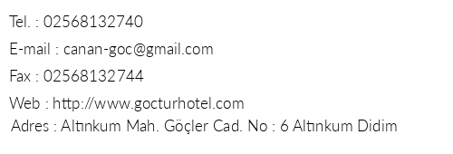Hotel Gtur telefon numaralar, faks, e-mail, posta adresi ve iletiim bilgileri